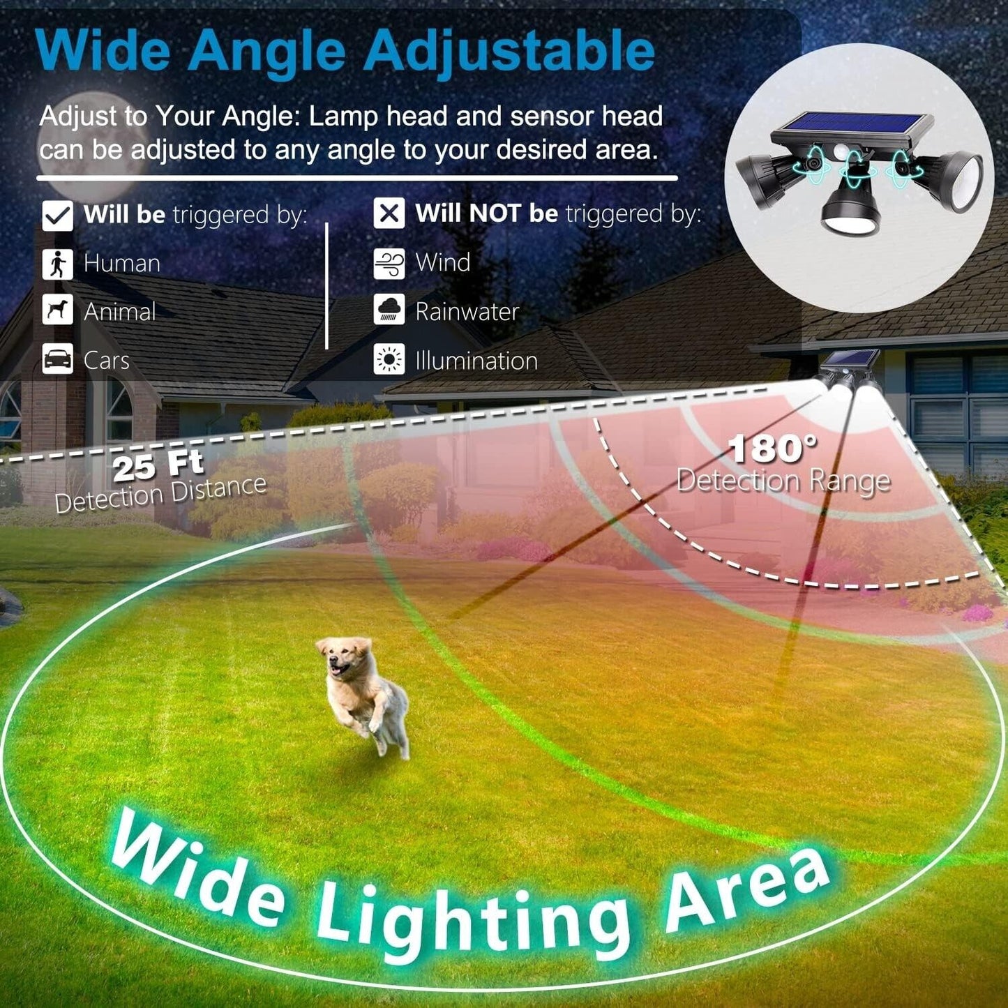 Skanto | Solar Outdoor Security Floodlight with Motion Sensor