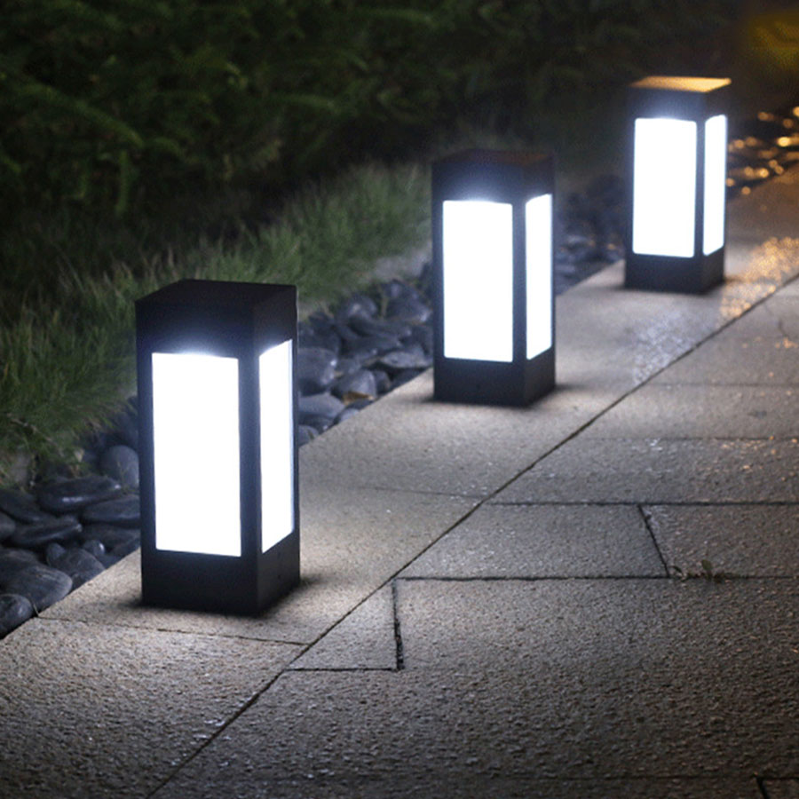 BowLift | Solar LED garden lantern in square design – decorative outdoor lighting for paths and terrace