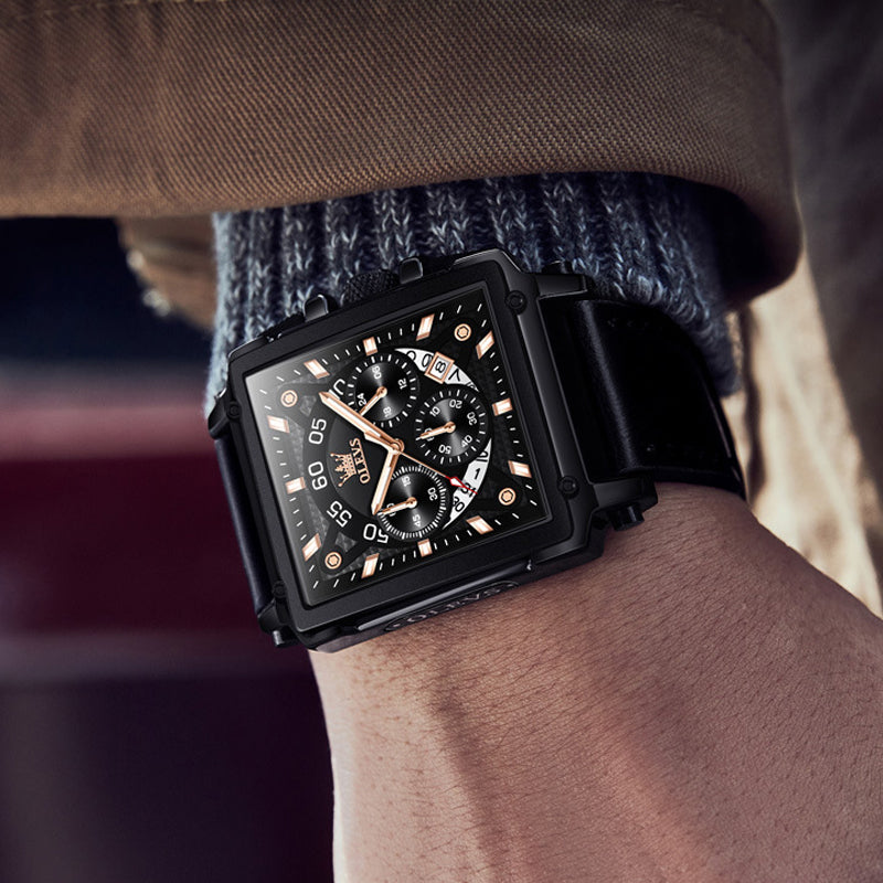Olevs® Luminous Luxury Square Business Automatic Mechanical Watch | Bowlift