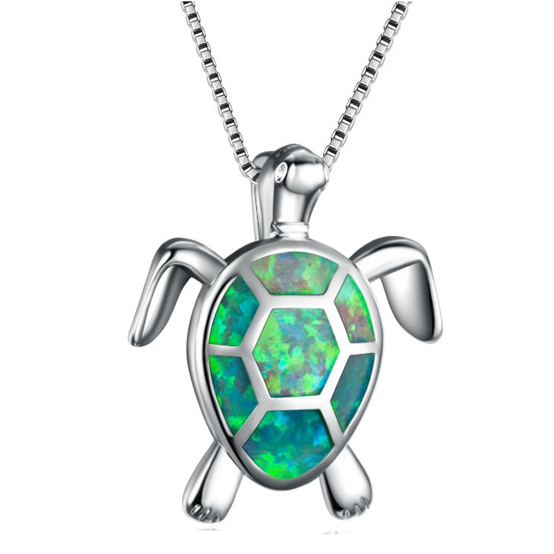 Skanto | Blue Opal Sea Turtle Necklace