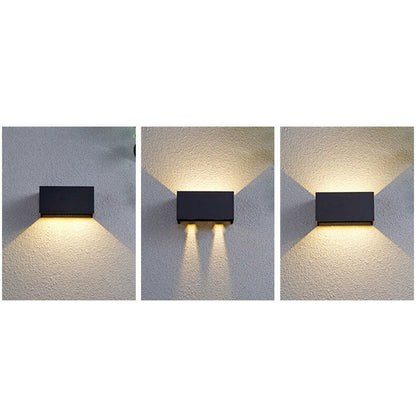 Modern Outdoor Waterproof Rectangular LED Up and Down Illuminated Outdoor Wall Sconce Lamp | Kalsten