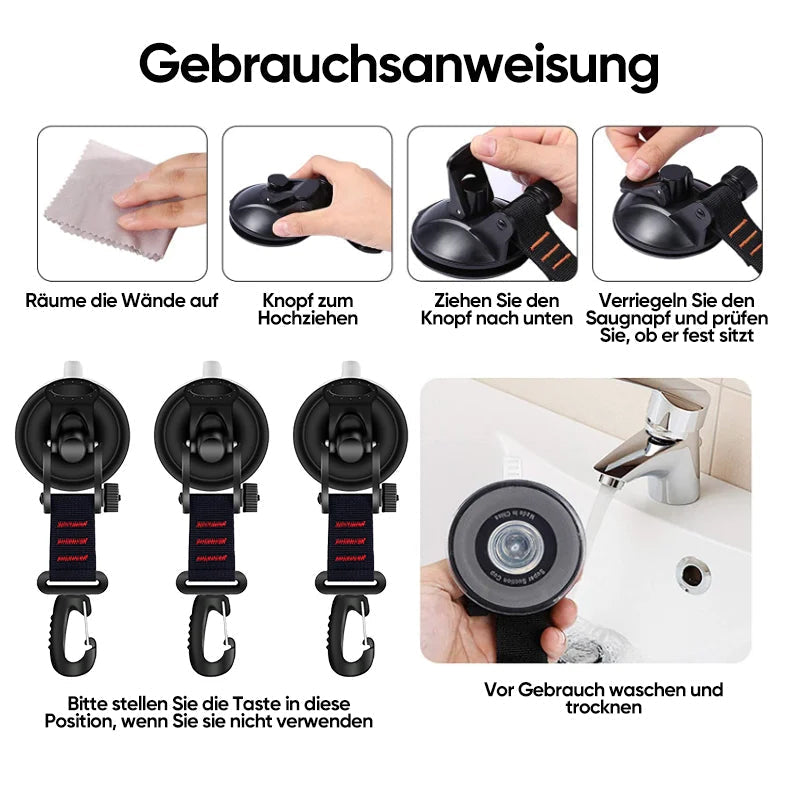 Robust Vacuum Suction Cup with Hook | Karnz