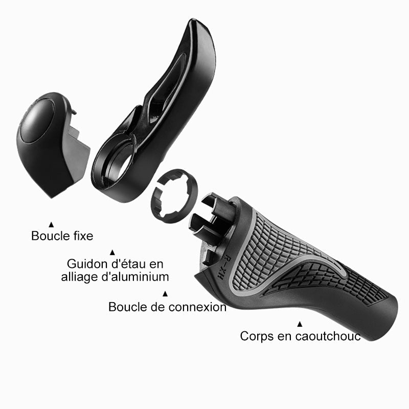 Ergonomic bicycle grips with shock absorption and horns (1 pair) | Bowlift