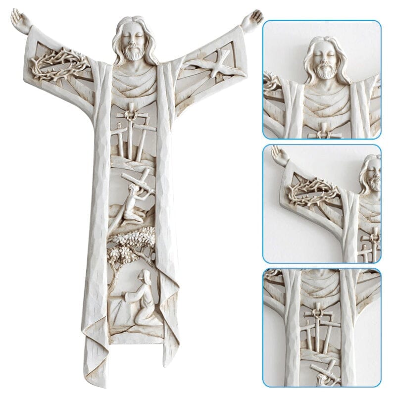 BowLift | Risen Christ Wall Cross Jesus Figures
