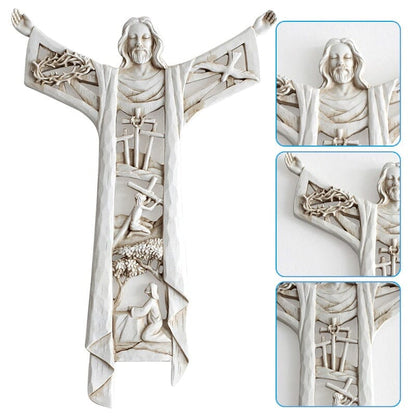 BowLift | Risen Christ Wall Cross Jesus Figures