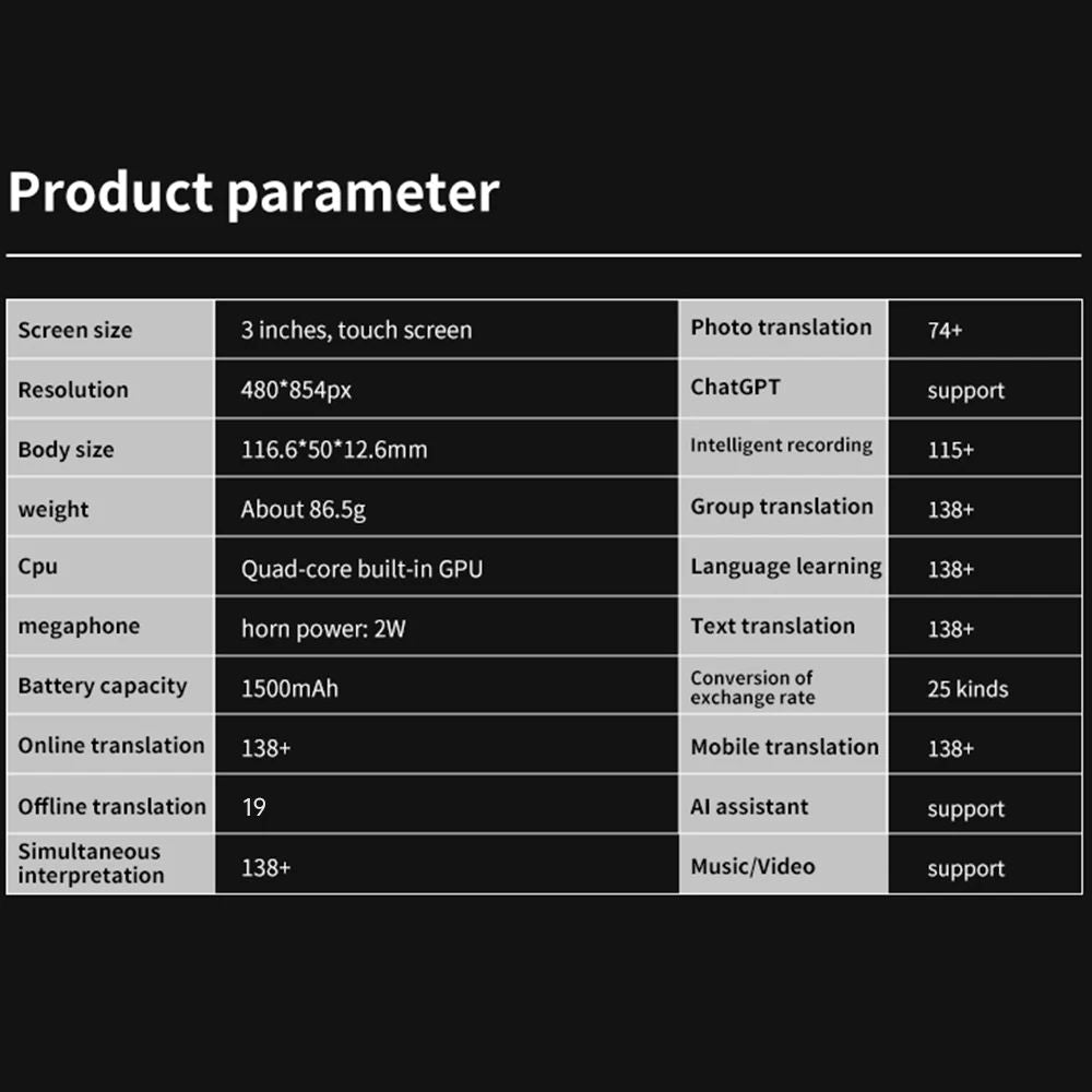 BowLift | S80 Pro Portable Language Translator – 138 Language Voice Translation, 16 Offline Modes & ChatGPT Integration