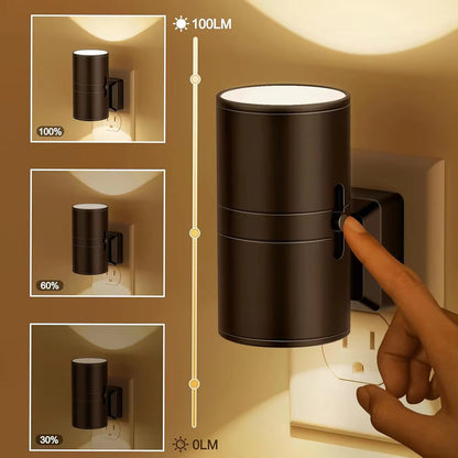 Skanto | Luxury Plug-In Ambient Night Light – Dimmable LED Wall Lamp with Sensor (3000K Warm Glow)