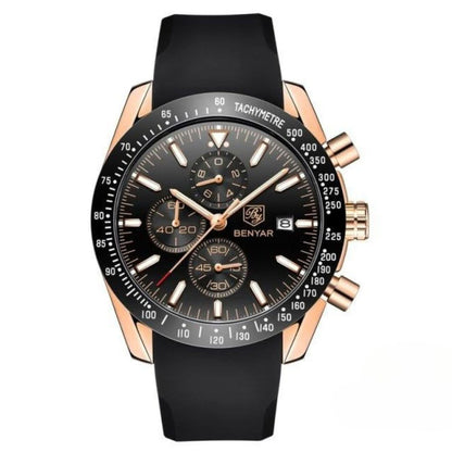 BowLift | Men’s Waterproof Quartz Watch with Leather Strap