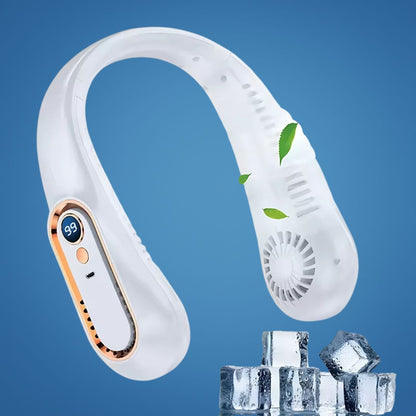 CoolEase | Portable Neck Fan – Bladeless Hands-Free Cooling – Five Speeds USB-C – Travel Office Shuttle Karnz