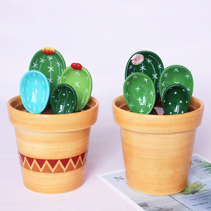 Prickly Cacti Measuring Set, Ceramic Measuring Spoons and Cups | Bowlift