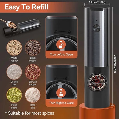 Skanto | Noble Electric Salt and Pepper Grinder with Battery