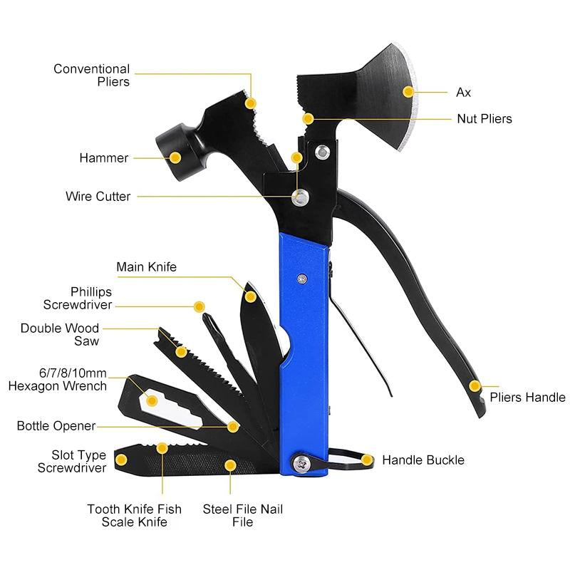 Skanto | Steel Hammer Axe Multi-tool for Camping