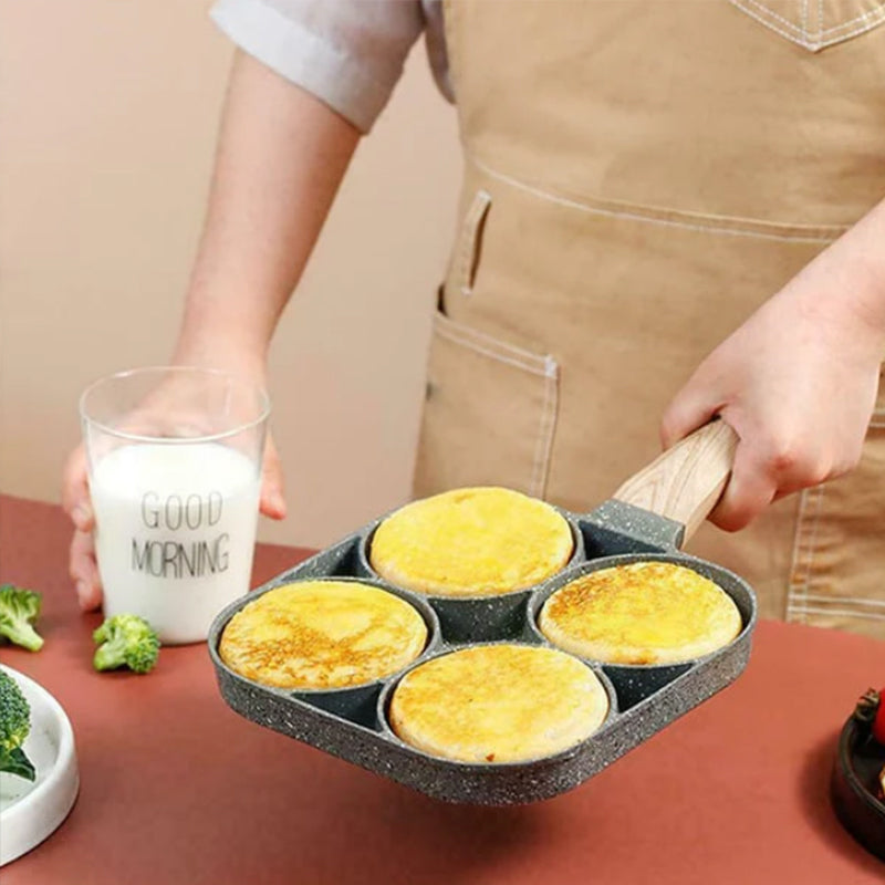 Skanto | Four-Hole Egg Pan, Breakfast Omelette Household Frying Pan Non-Stick Pan