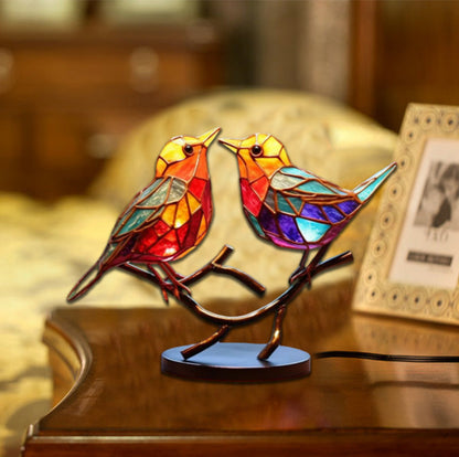 BowLift |Bird on Branch Metal Painted Desktop Ornament