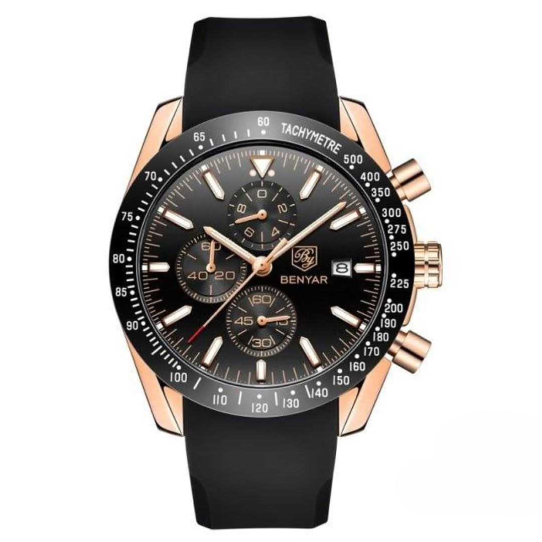 Skanto | Men's Water-Resistant Quartz Watch with Leather Strap