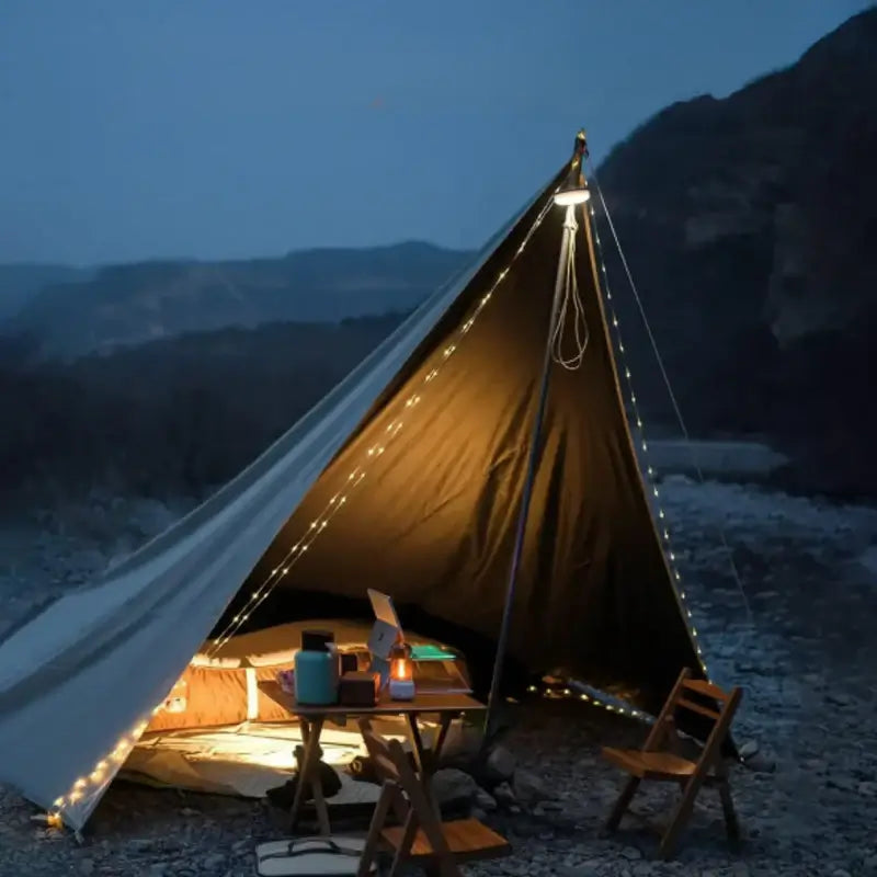 Skanto | 4-in-1 Camp Light – Portable Camping Lantern, 8-Mode Light Sources, Rechargeable Power Bank for Outdoor Adventures