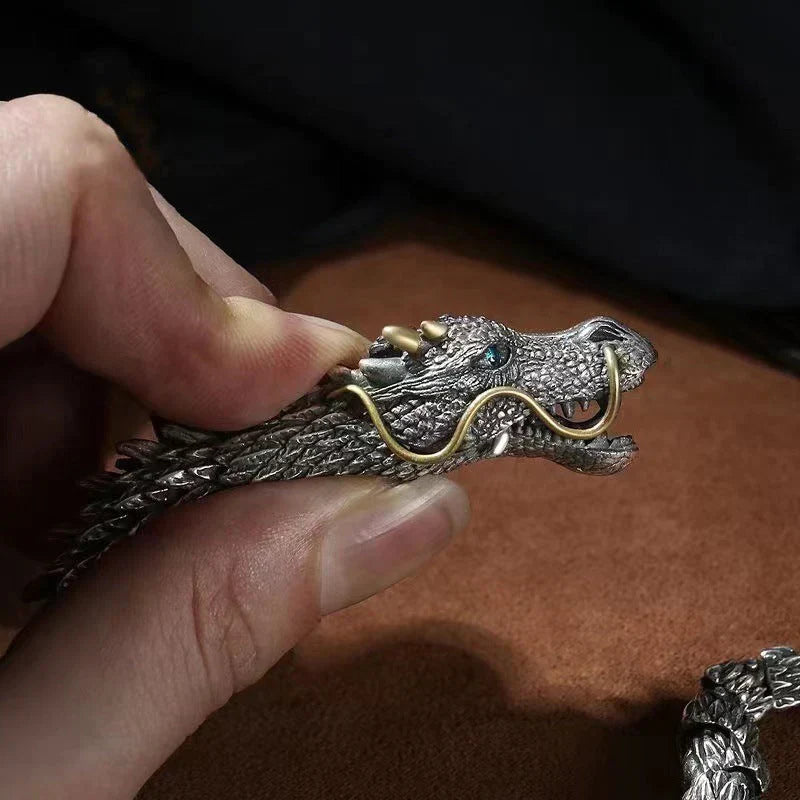 Skanto | Silver Handmade Dragon Chain Bracelet