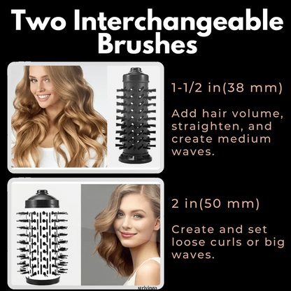 Skanto | 3-in-1 Rotating Hair Dryer and Styler with Adjustable Temperature for Effortless Curls and Waves