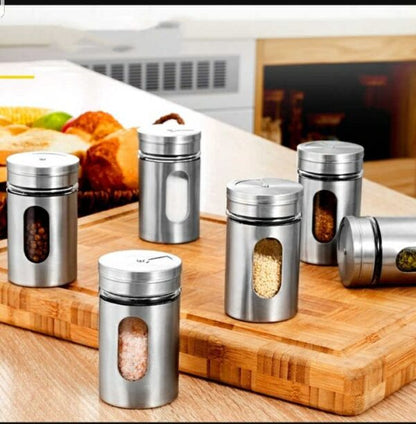 Stainless Steel Spice Jar With Rotate Cover Bowlift