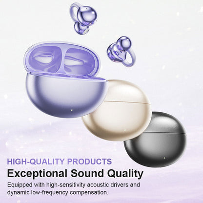 BowLift | Wireless Ear Clip Headphones | Open-Ear Bluetooth 5.4 | HiFi Sound & Dual Device Pairing