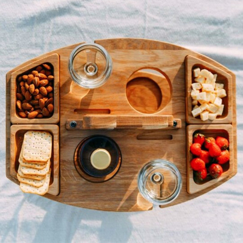 Skanto | Portable Wooden Picnic Wine Table – WineNest