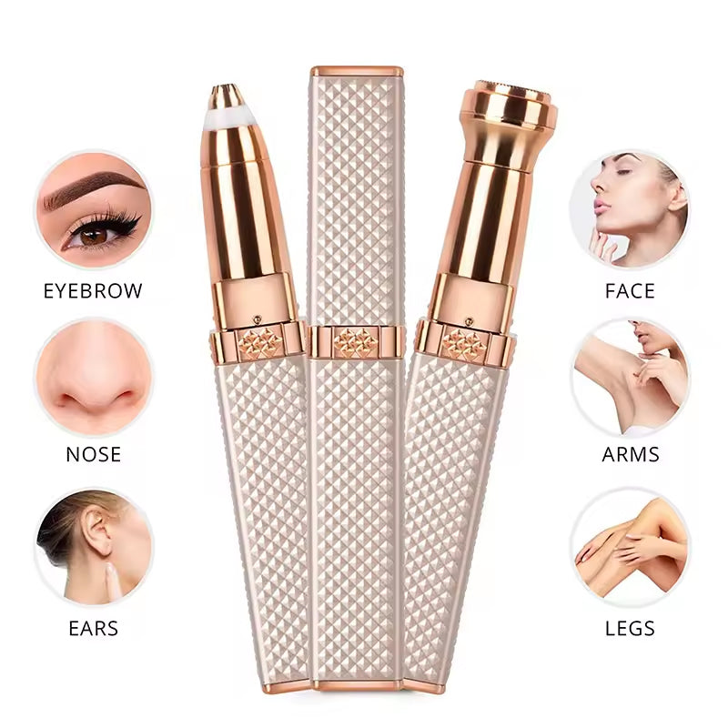 Skanto Skanto | 4-in-1 Electric Facial Razor for Women, Full Body Epilator Rechargeable Eyebrow Nose Bikini Zone Hair Clipper