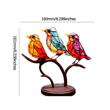 BowLift |Bird on Branch Metal Painted Desktop Ornament