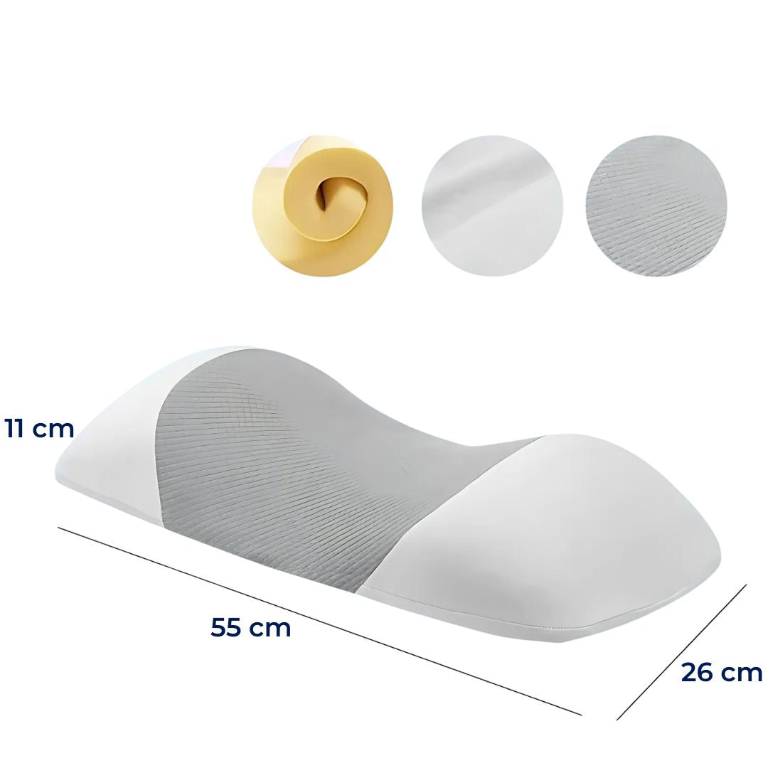 SpineEase | Memory Foam Lumbar Support Pillow – Back Pain Relief – Breathable Cover – Ergonomic Sleep Aid Karnz