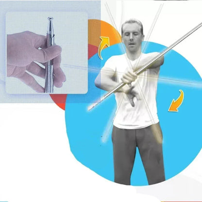 Portable metal staff for self-defense and magic