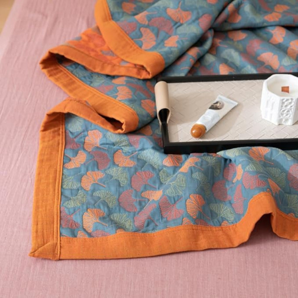 Skanto | Ginkgo Leaf Print Reversible Blanket