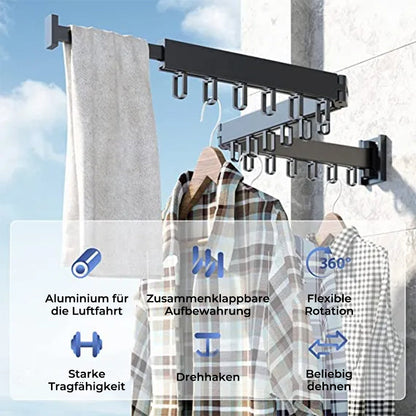 Clothes rack with foldable aluminum ring hook