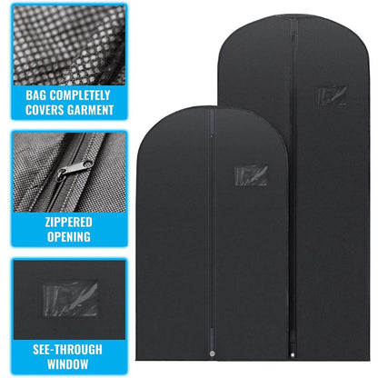 Skanto | 5 Premium Garment Bags - With Transparent Window, Water-Repellent - 40"/54" Inches