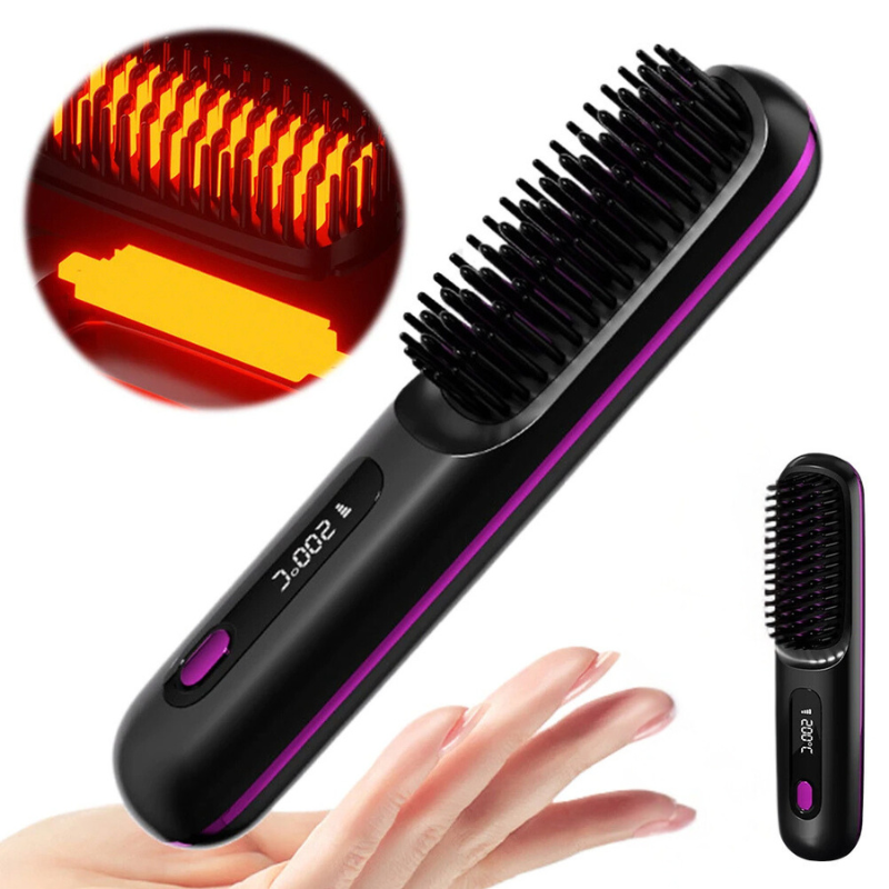 Skanto | Hair Straightener Brush with Digital Display