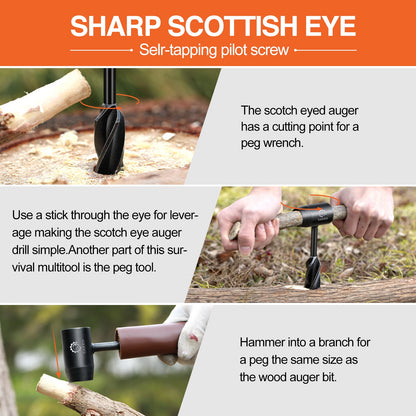 Skanto | SAKER® UPGRADE BUSHCRAFT HAND DRILL WITH WRENCH