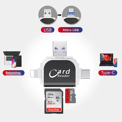 Multi-Port 4 in 1 Universal SD TF Card Reader | Bowlift