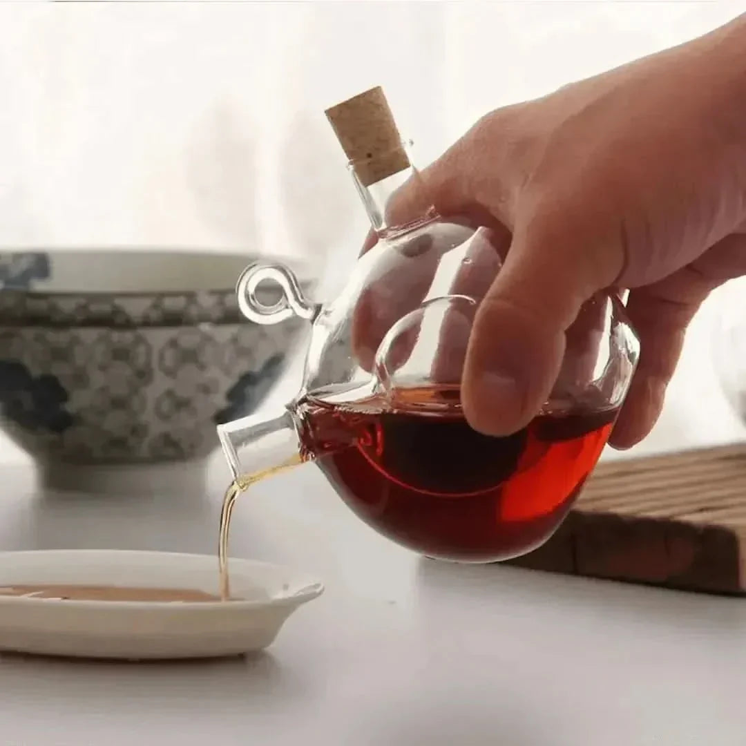 Skanto | Double Glass Oil and Vinegar Dispenser Bottle