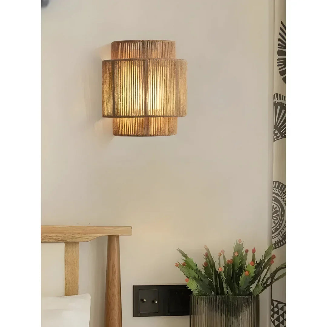 Skanto | Modern Woven Rattan Wall Lamp