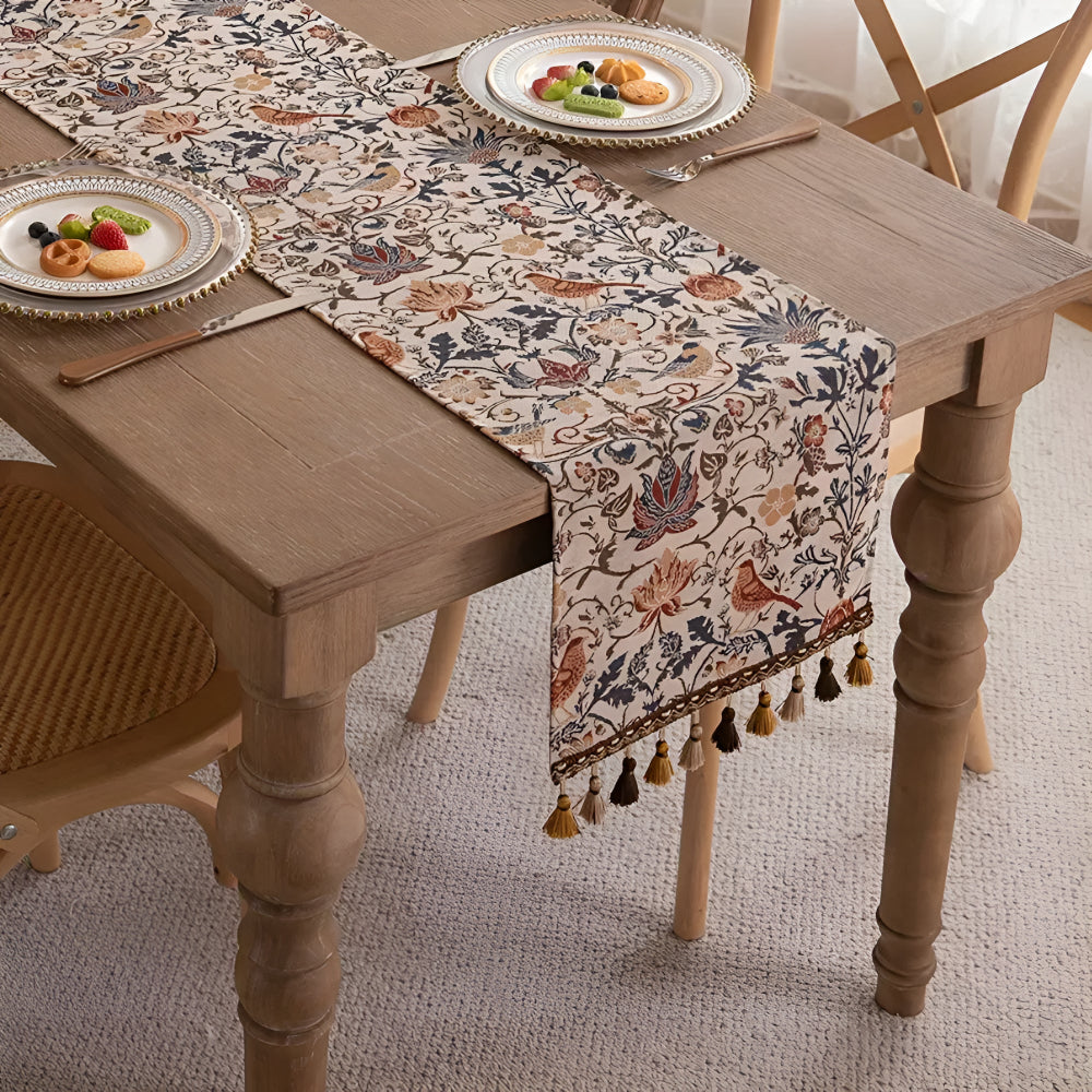 Skanto | Vintage Floral & Bird Jacquard Table Runner