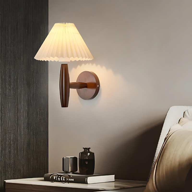 Scandinavian modern wooden wall lamp