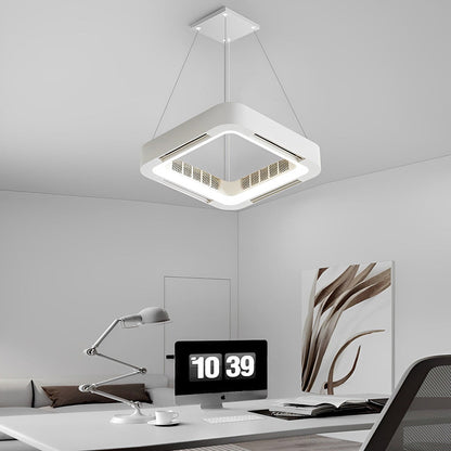 Skanto | Modern bladeless ceiling fan with LED lighting and chandelier