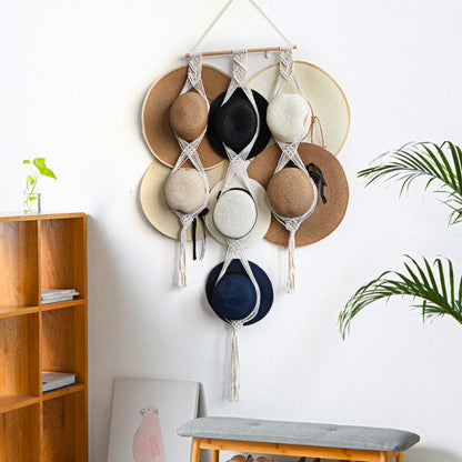 BowLift | Handmade Linen Decorative Boho Hat Rack For Wall Hanging