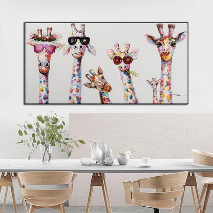Skanto | Cartoon Giraffe - Canvas Wall Art Painting