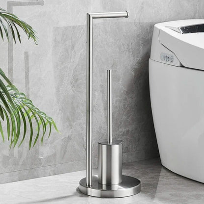 CleanStand Freestanding Toilet Paper Holder with Brush Bowlift