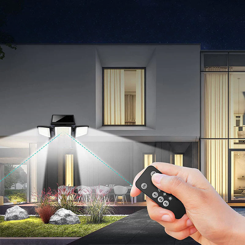 Solar-powered security light with motion sensor – LED outdoor floodlight for house and garden | Brehn