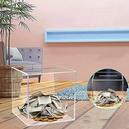 Unopenable Transparent Acrylic Piggy Bank | Skanto