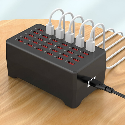 30-Port Multi-USB Charging Station with Fast Charging Function