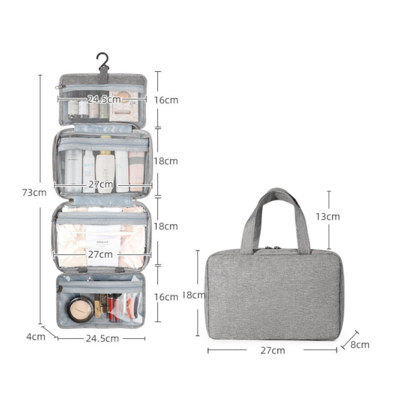 BowLift | Travelique Travel Cosmetic Organizer | Compact & Water-Repellent | With 4 Compartments & 360° Hook | For Women & Men