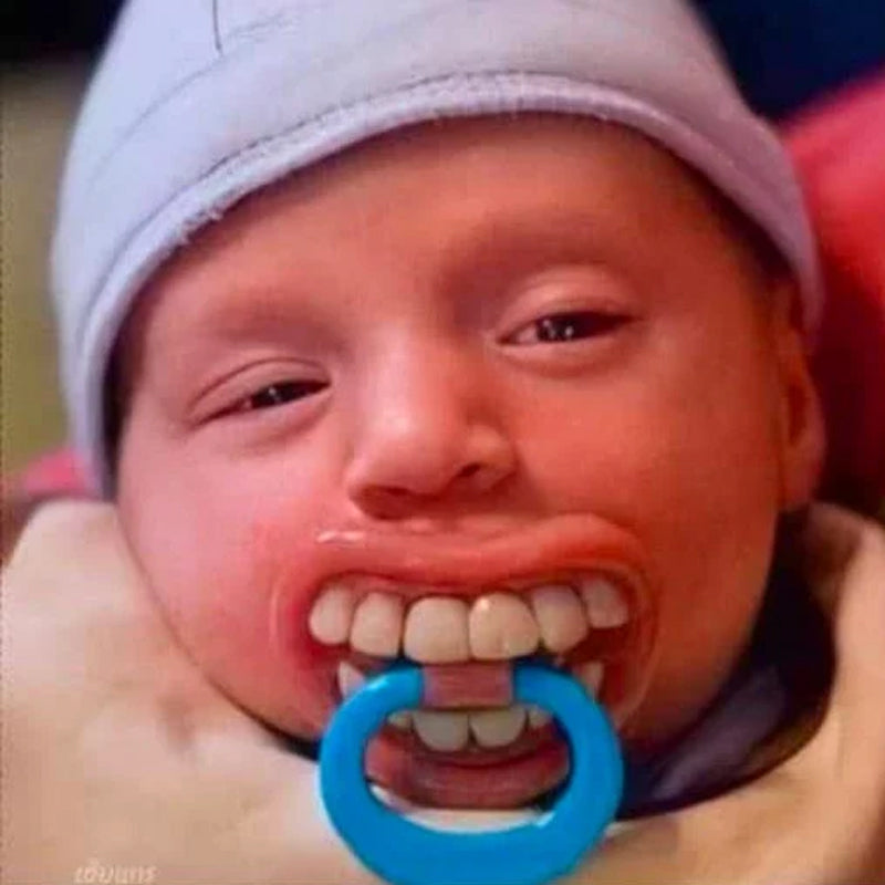 Funny pacifier with teeth