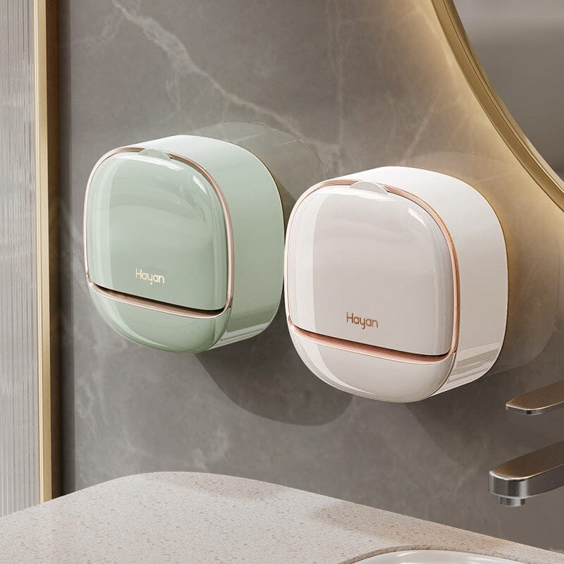 Waterproof soap dish with drain box