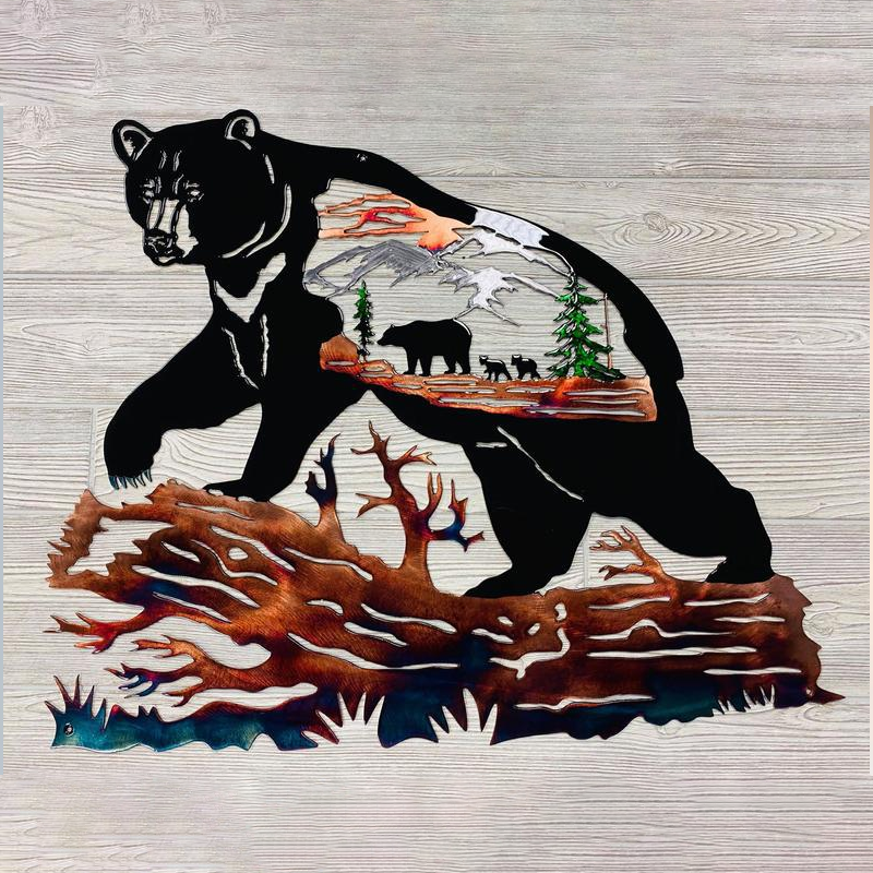 Solo Mallard Hunting & Trout Fishing Scene Creative Metal Wall Art Crafts | Bowlift